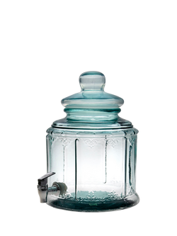 Vidrios San Miguel Boho Recycled Glass Drinks Dispenser, 6.5L, Clear, Clear