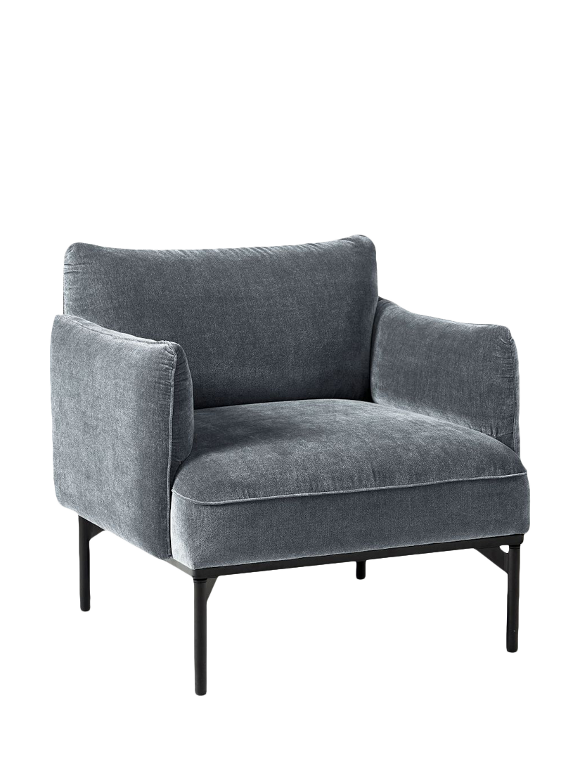 Penn Range, west elm Penn Armchair, Modern Chenille Grey