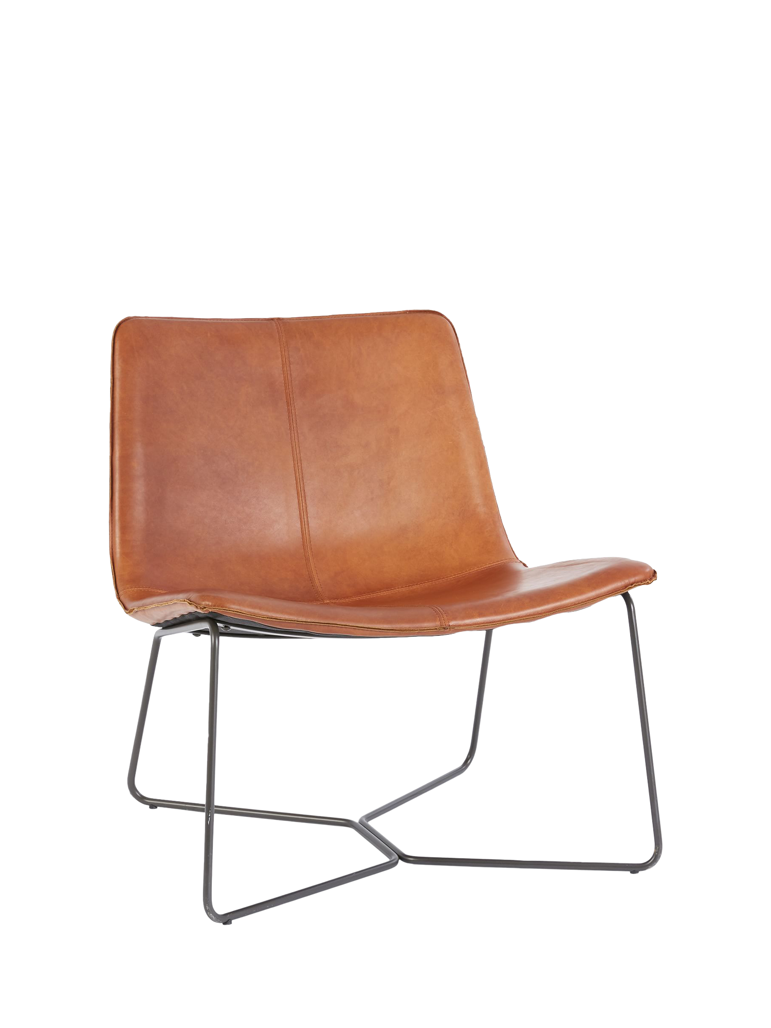 Slope Range, west elm Slope Leather Chair, Nut