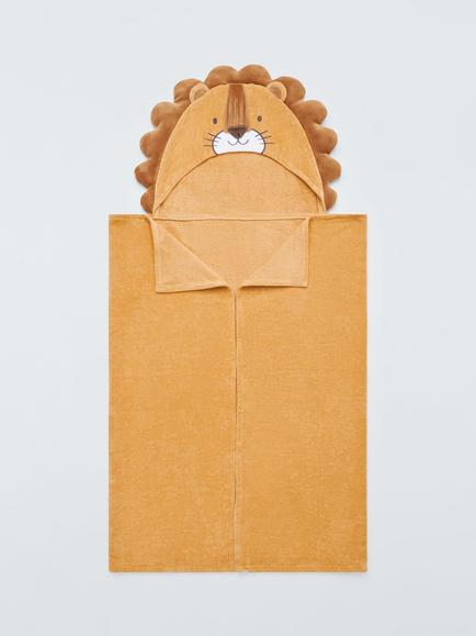 John Lewis Kids' Lion Hooded Towel, Yellow, Yellow