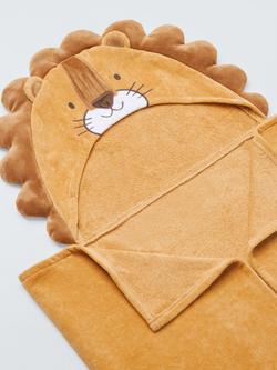 John Lewis Kids' Lion Hooded Towel, Yellow - view 2, Yellow