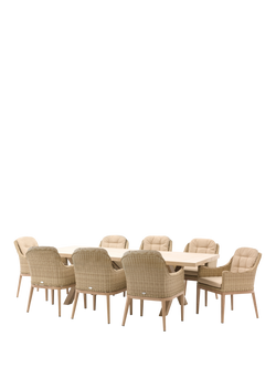 Bramblecrest Monterey 8-Seater Garden Dining Table & Chairs Set, Sandstone, Sandstone