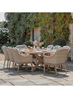 Bramblecrest Monterey 8-Seater Garden Dining Table & Chairs Set, Sandstone - view 2, Sandstone