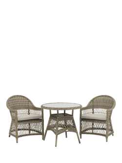 Bramblecrest RHS Rosemoor 2-Seater Round Garden Bistro Table & Chairs Set, Latte, Latte