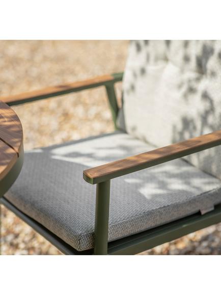 Bramblecrest RHS Wisley 4-Seater Round Garden Dining Table & Chairs Set with Parasol, Sage - view 2, Sage