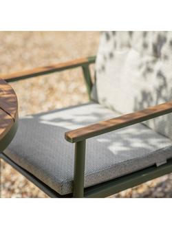 Bramblecrest RHS Wisley 6-Seater Ellipsis Garden Dining Table & Chairs Set with Parasol, Sage - view 2, Sage