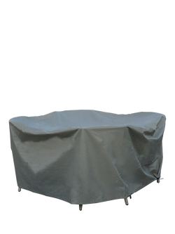 Bramblecrest Rattan 4-Seater Round Dining Set Water Repellent Garden Furniture Covers, Khaki, Khaki