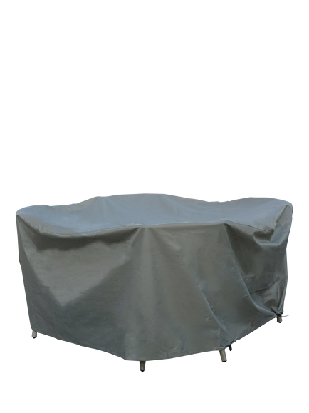 Bramblecrest Rattan 4-Seater Round Dining Set Water Repellent Garden Furniture Covers, Khaki, Khaki