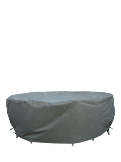 Bramblecrest Rattan 6-Seater Round Dining Set Water Repellent Garden Furniture Covers, Khaki, Khaki