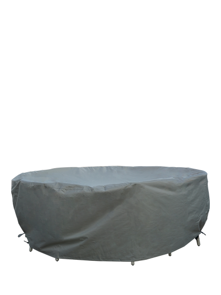 Bramblecrest Rattan 6-Seater Round Dining Set Water Repellent Garden Furniture Covers, Khaki, Khaki