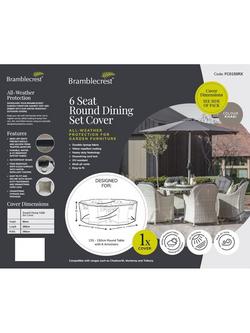 Bramblecrest Rattan 6-Seater Round Dining Set Water Repellent Garden Furniture Covers, Khaki - view 2, Khaki