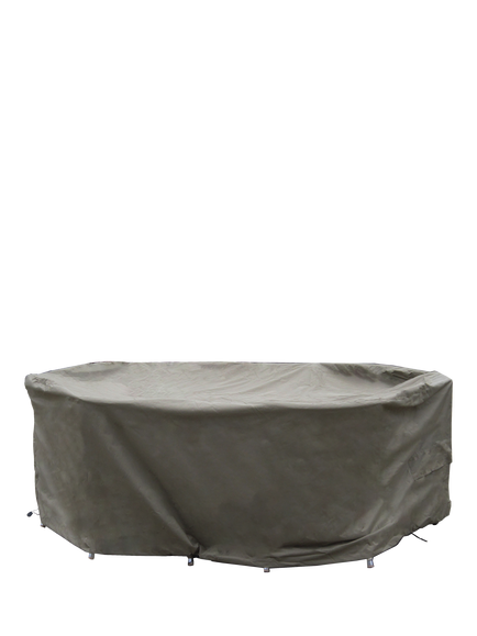 Bramblecrest Rattan 6-Seater Elliptical Dining Set Water Repellent Garden Furniture Covers, Khaki, Khaki