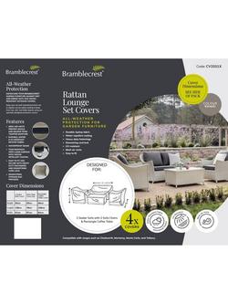 Bramblecrest Rattan Lounge Set Water Repellent Garden Furniture Covers, Khaki - view 2, Khaki