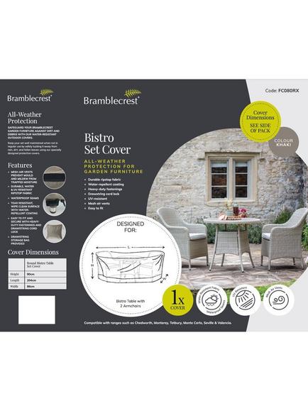 Bramblecrest Bistro Set Water Repellent Garden Furniture Cover, Khaki - view 2, Khaki