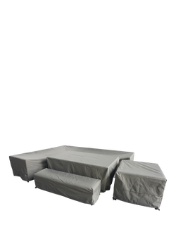 Bramblecrest Fairford L-Shape Sofa Set Water Repellent Garden Furniture Cover, Khaki, Khaki