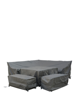 Bramblecrest Rattan Square Corner Sofa Set Water Repellent Garden Furniture Covers, Khaki, Khaki