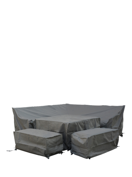 Bramblecrest Rattan Square Corner Sofa Set Water Repellent Garden Furniture Covers, Khaki, Khaki