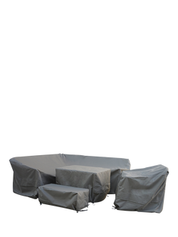 Bramblecrest RHS Wisley L-Shape Sofa Set Water Repellent Garden Furniture Covers, Khaki, Khaki