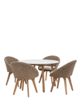 Gallery Direct Avena 4-Seater Round Garden Dining Table & Chairs Set, Grey
