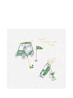 Woodmansterne Golf Buggy Flag and Club Father's Day Card