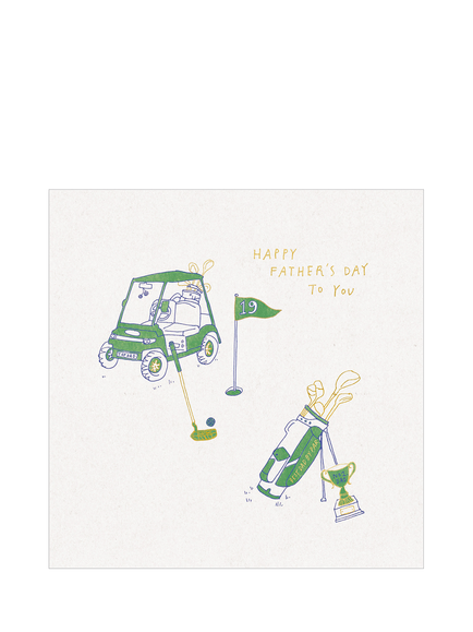 Woodmansterne Golf Buggy Flag and Club Father's Day Card, 