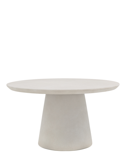 Gallery Direct Hvar Round Concrete Garden Dining Table, 137cm, Grey, Grey