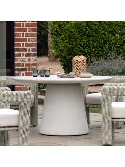 Gallery Direct Hvar Round Concrete Garden Dining Table, 137cm, Grey - view 2, Grey
