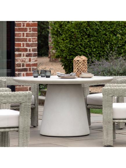 Gallery Direct Hvar Round Concrete Garden Dining Table, 137cm, Grey - view 2, Grey