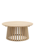 Gallery Direct Rialto Round Acacia Wood Garden Coffee Table, 80cm, Natural