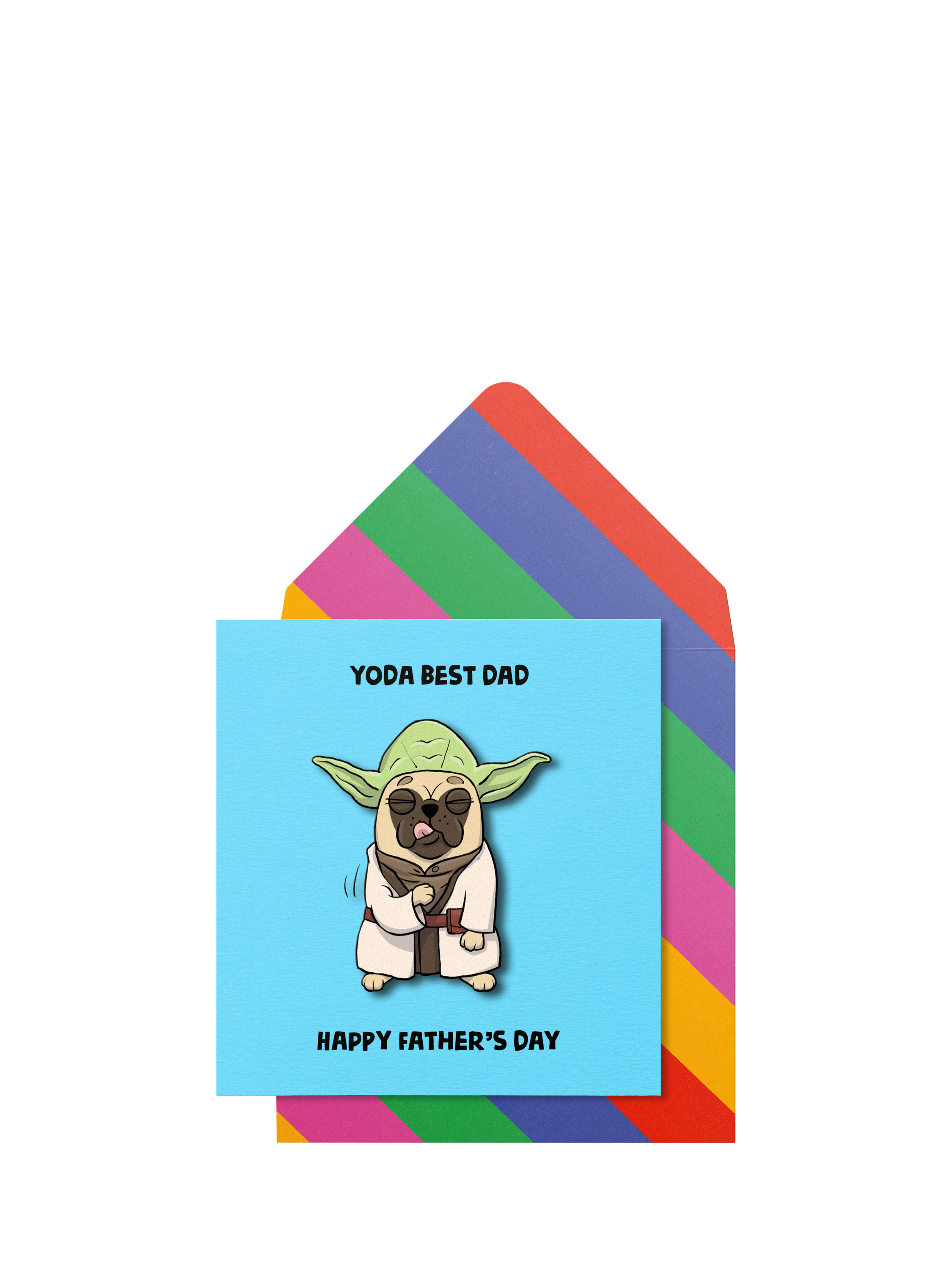 Tache Crafts Yoda Pug Best Dad Father's Day Card