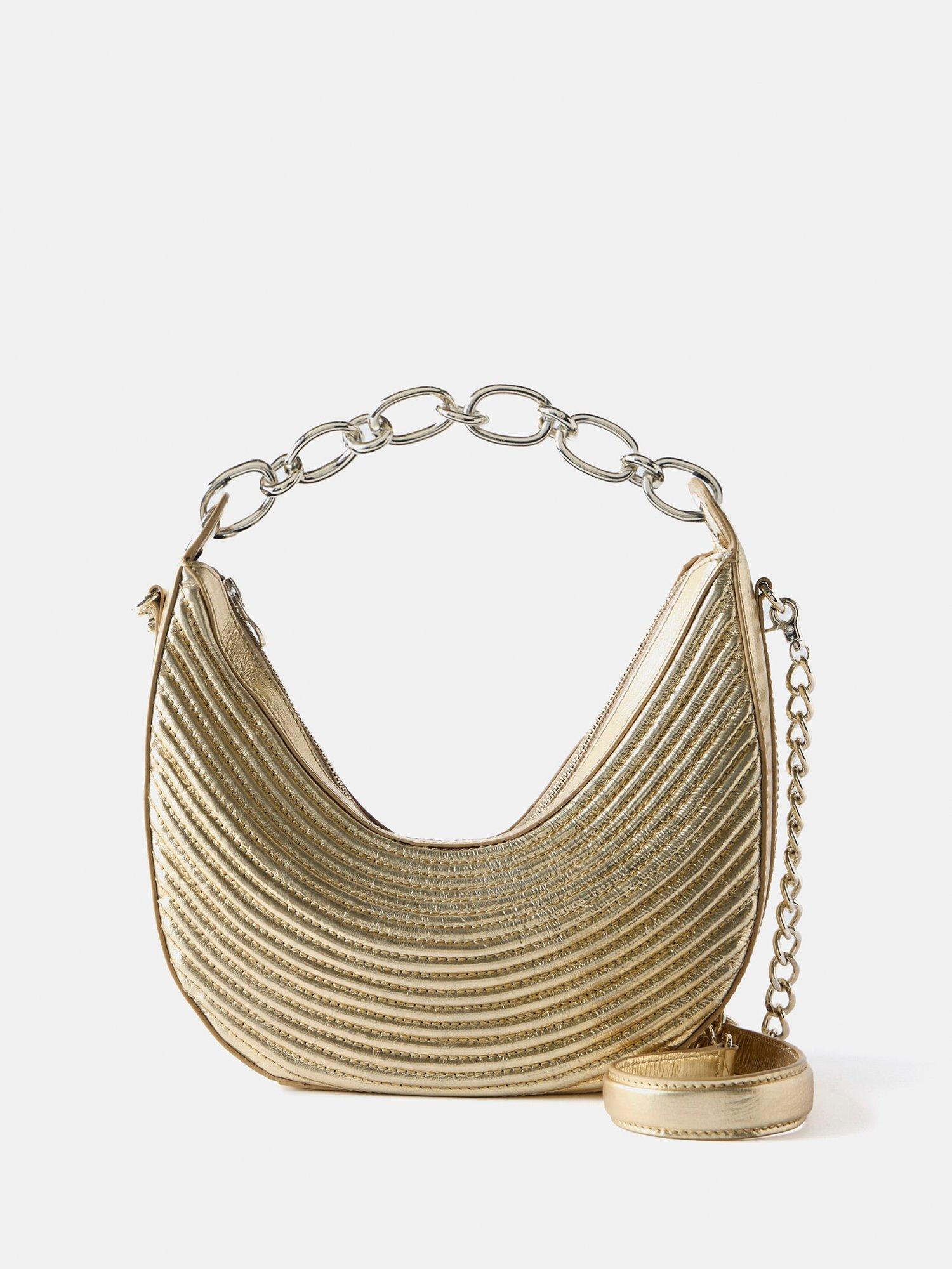 Mint Velvet Ribbed Leather Chain Handle Shoulder Bag