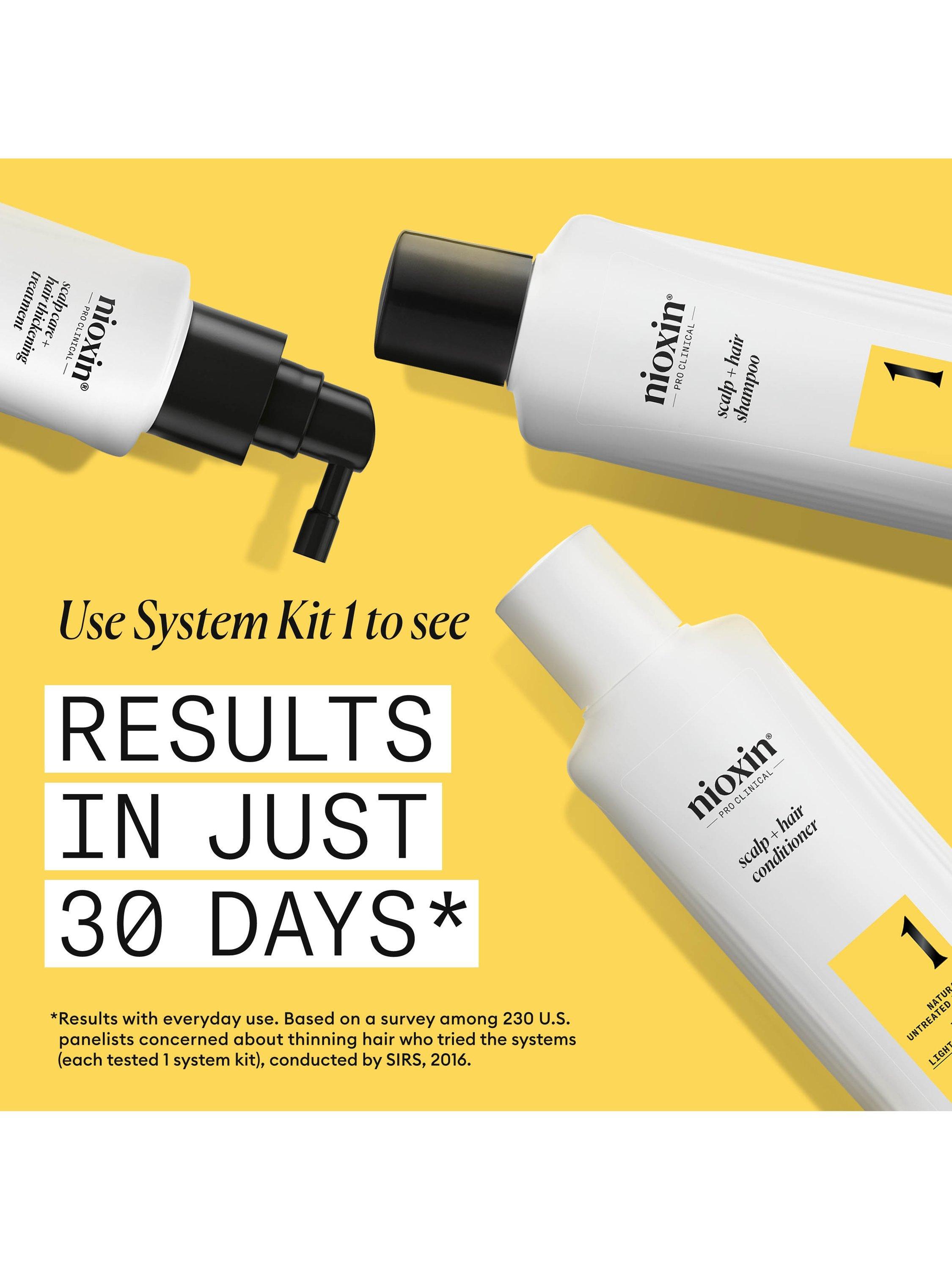 Product image 4 of 10, which shows Nioxin Pro Clinical System 1 Scalp + Hair Thickening Shampoo for Natural Hair with Light Thinning, 300ml