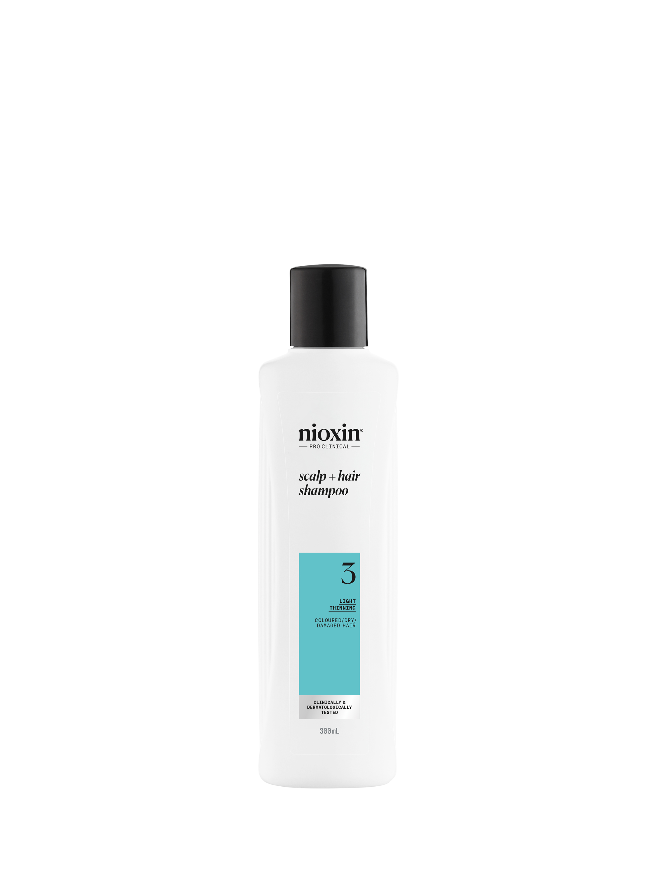 Product image 1 of 10, which shows Nioxin Pro Clinical System 3 Scalp + Hair Thickening Shampoo for Coloured Or Dry Damaged Hair with Light Thinning, 300ml