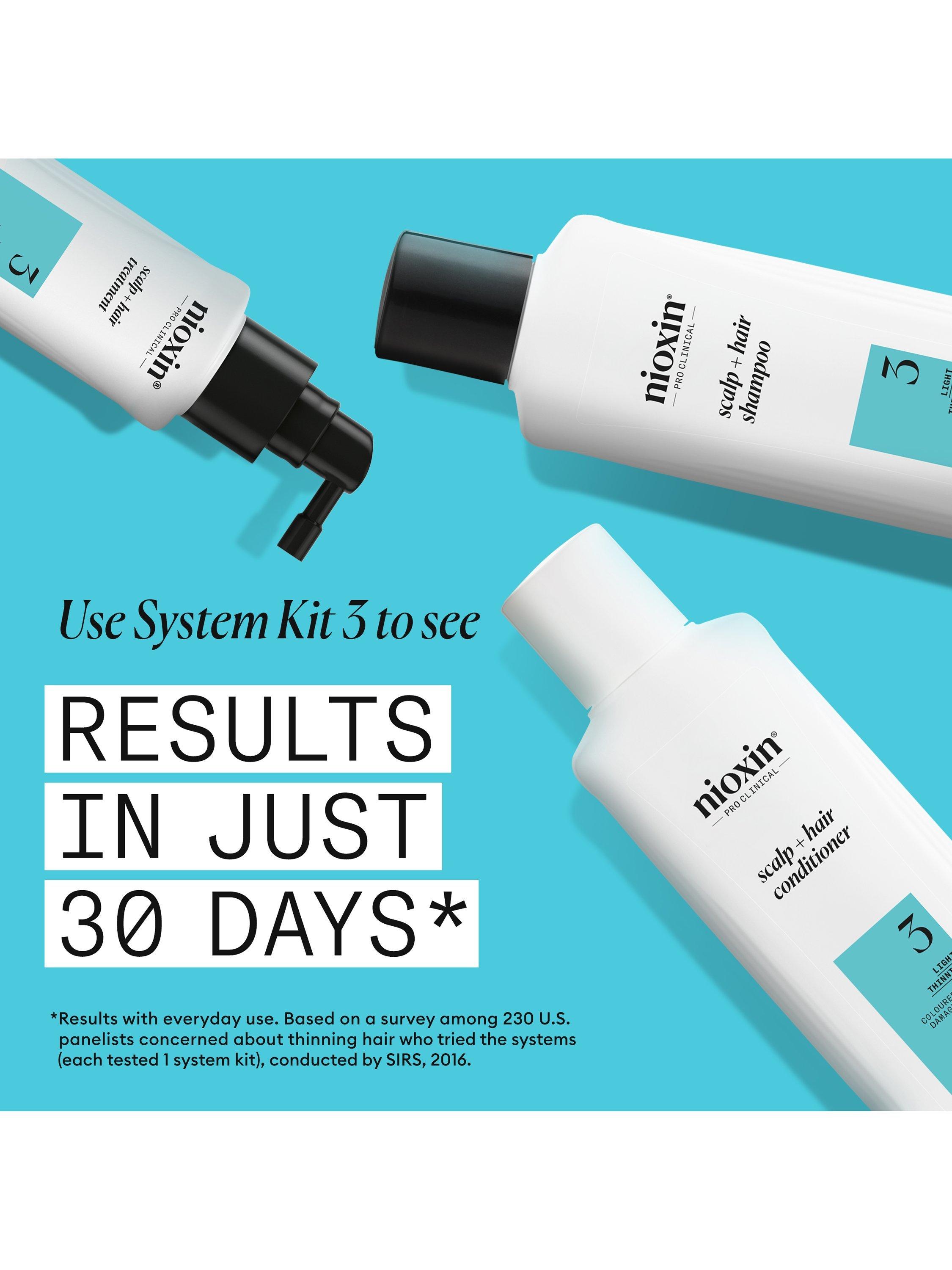 Product image 4 of 10, which shows Nioxin Pro Clinical System 3 Scalp + Hair Thickening Shampoo for Coloured Or Dry Damaged Hair with Light Thinning, 300ml