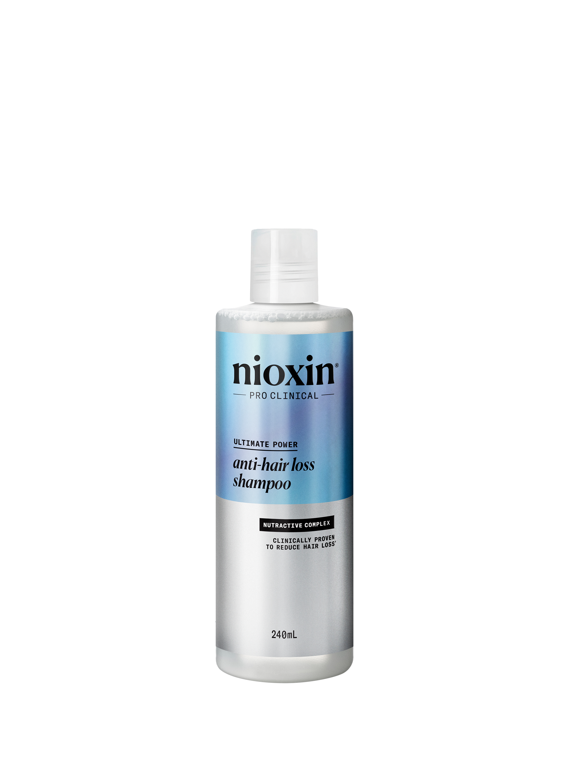 Product image 1 of 9, which shows Nioxin Pro Clinical Anti-Hair Loss Shampoo, 240ml