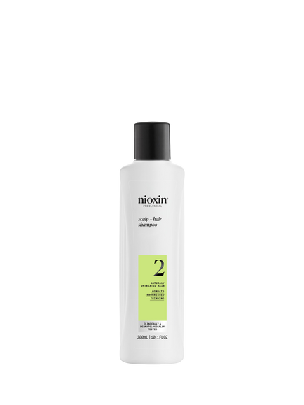 Nioxin Pro Clinical System 2 Scalp + Hair Thickening Shampoo for Natural Hair with Progressed Thinning, 300ml, 