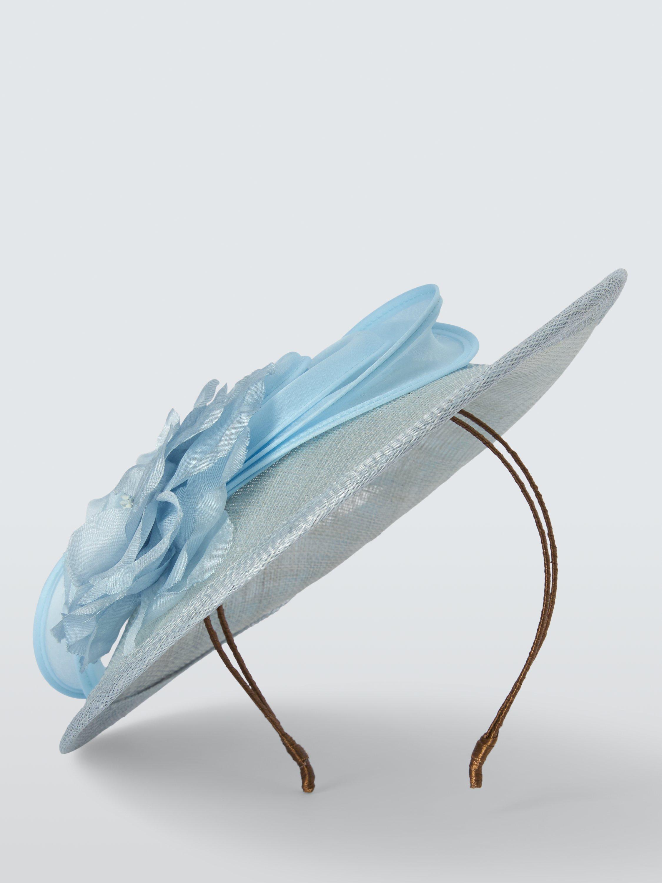 Product image 2 of 4, which shows Whiteley Maeve Small Disc Organza Trim Fascinator, Blue