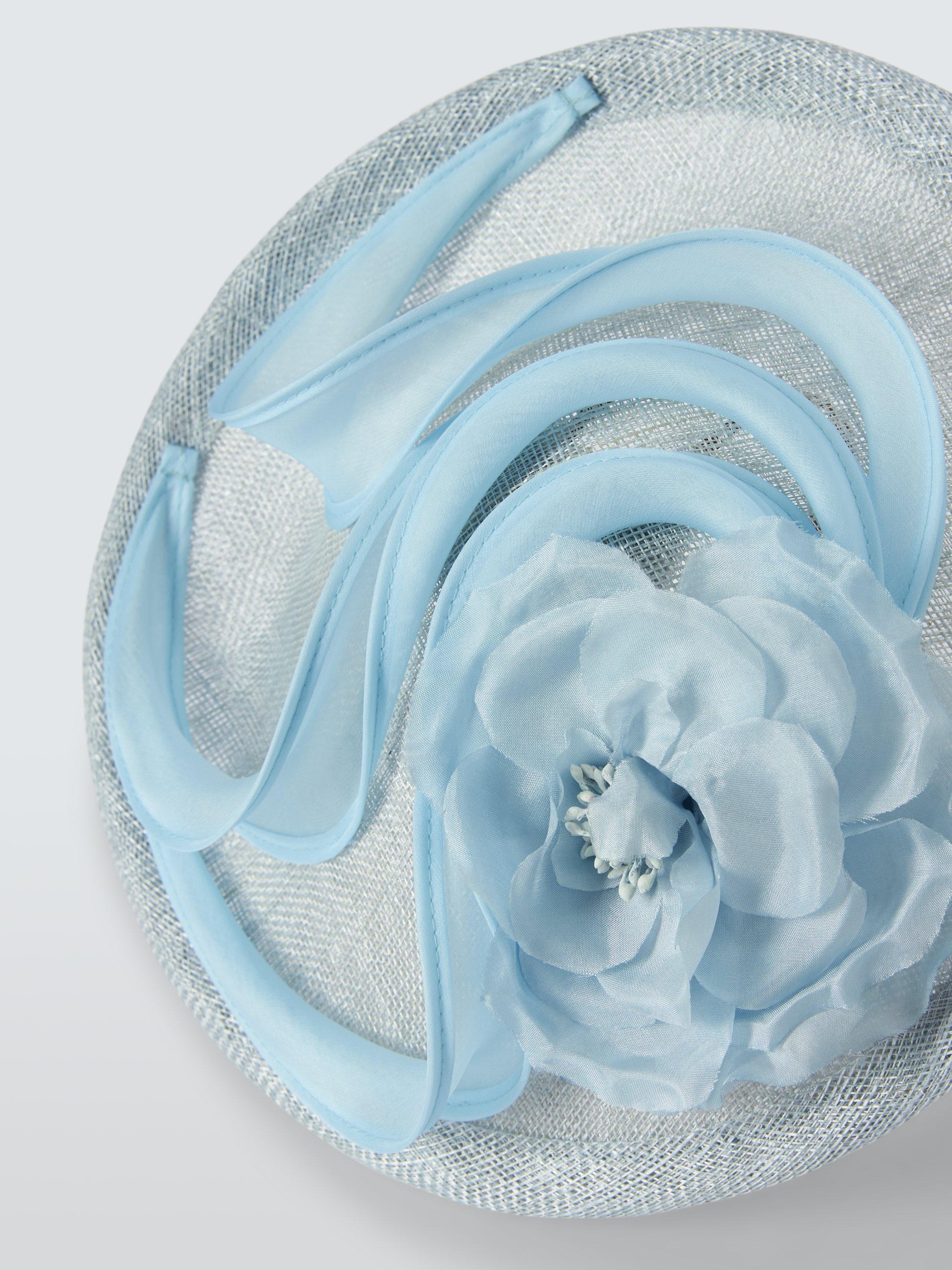 Product image 3 of 4, which shows Whiteley Maeve Small Disc Organza Trim Fascinator, Blue