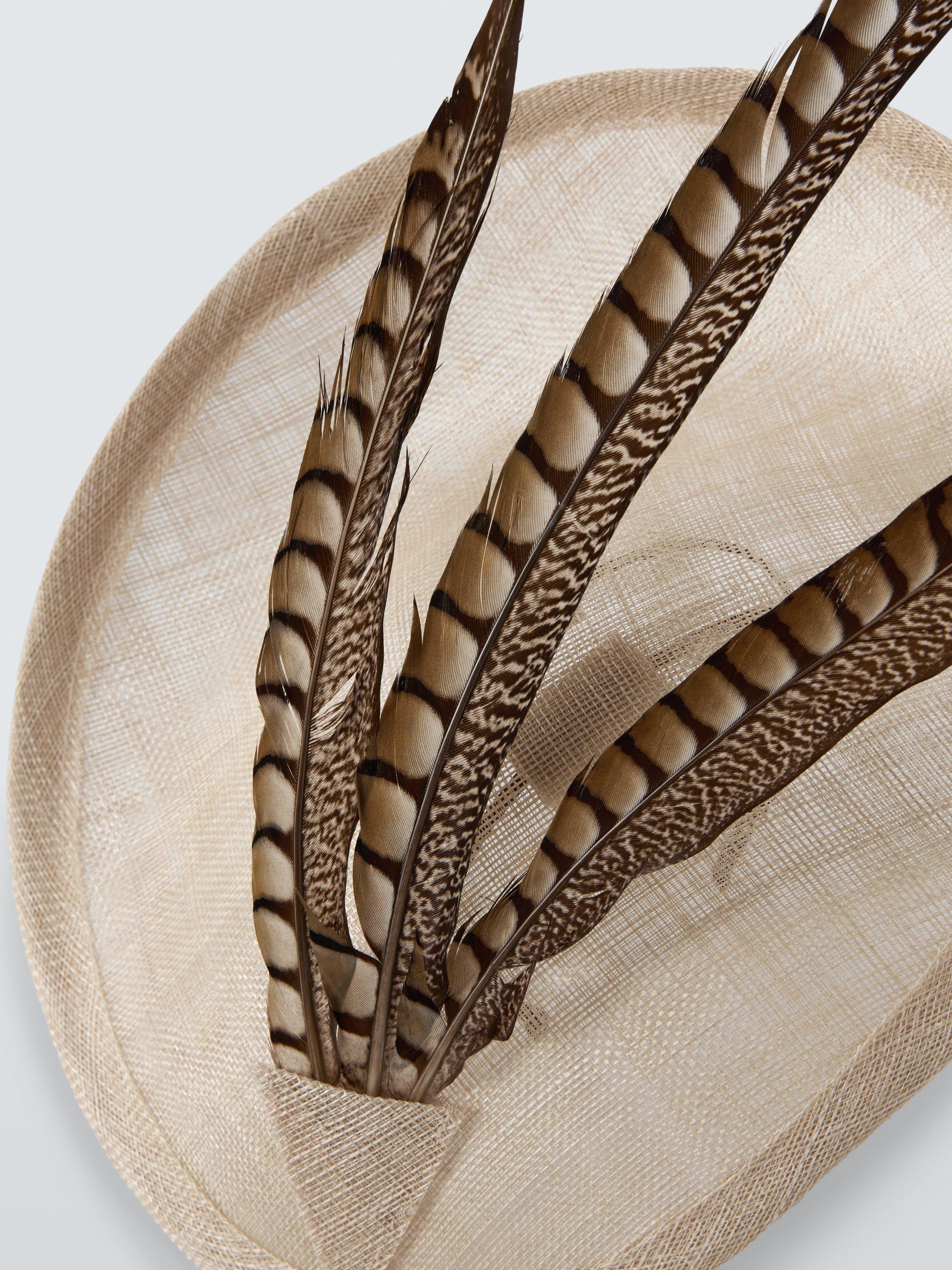 Product image 3 of 4, which shows Whiteley Melody Upturn Feather Trim Fascinator, Natural