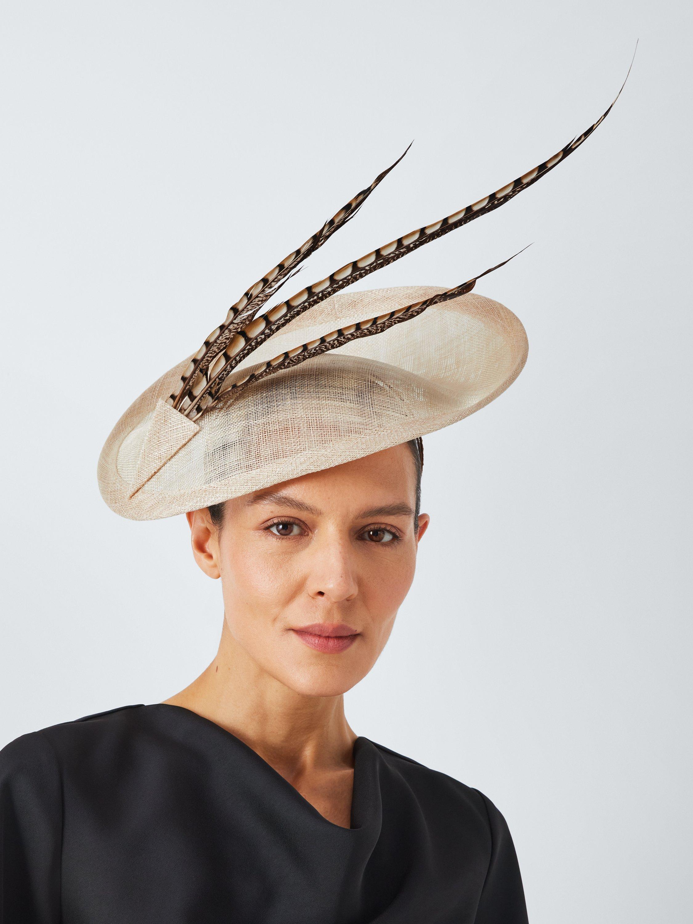 Product image 4 of 4, which shows Whiteley Melody Upturn Feather Trim Fascinator, Natural