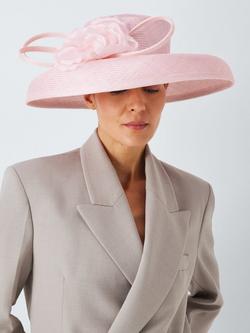 Whiteley Wallis Flower Corsage Downward Brim Occasion Hat, Pink