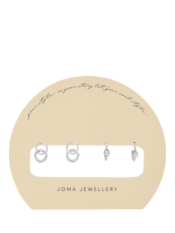 Joma Jewellery Soul Shine Collection Drop Earrings, Pack of 2, Silver - view 2, Silver