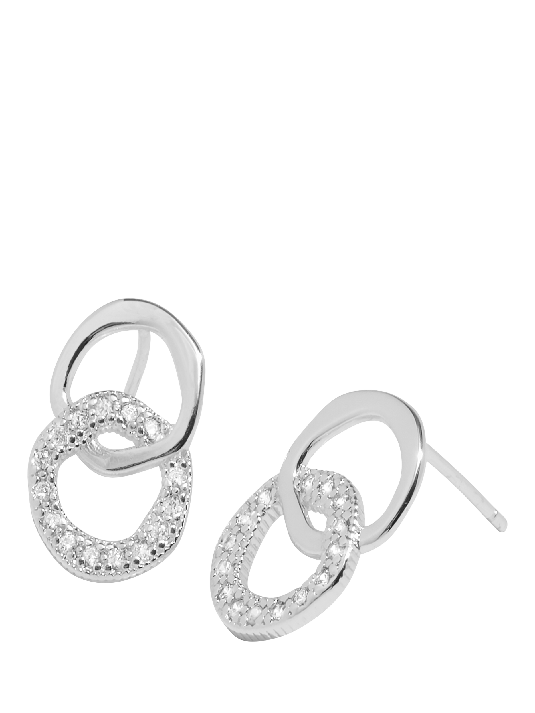Product image 3 of 5, which shows Joma Jewellery Soul Shine Collection Drop Earrings, Pack of 2, Silver