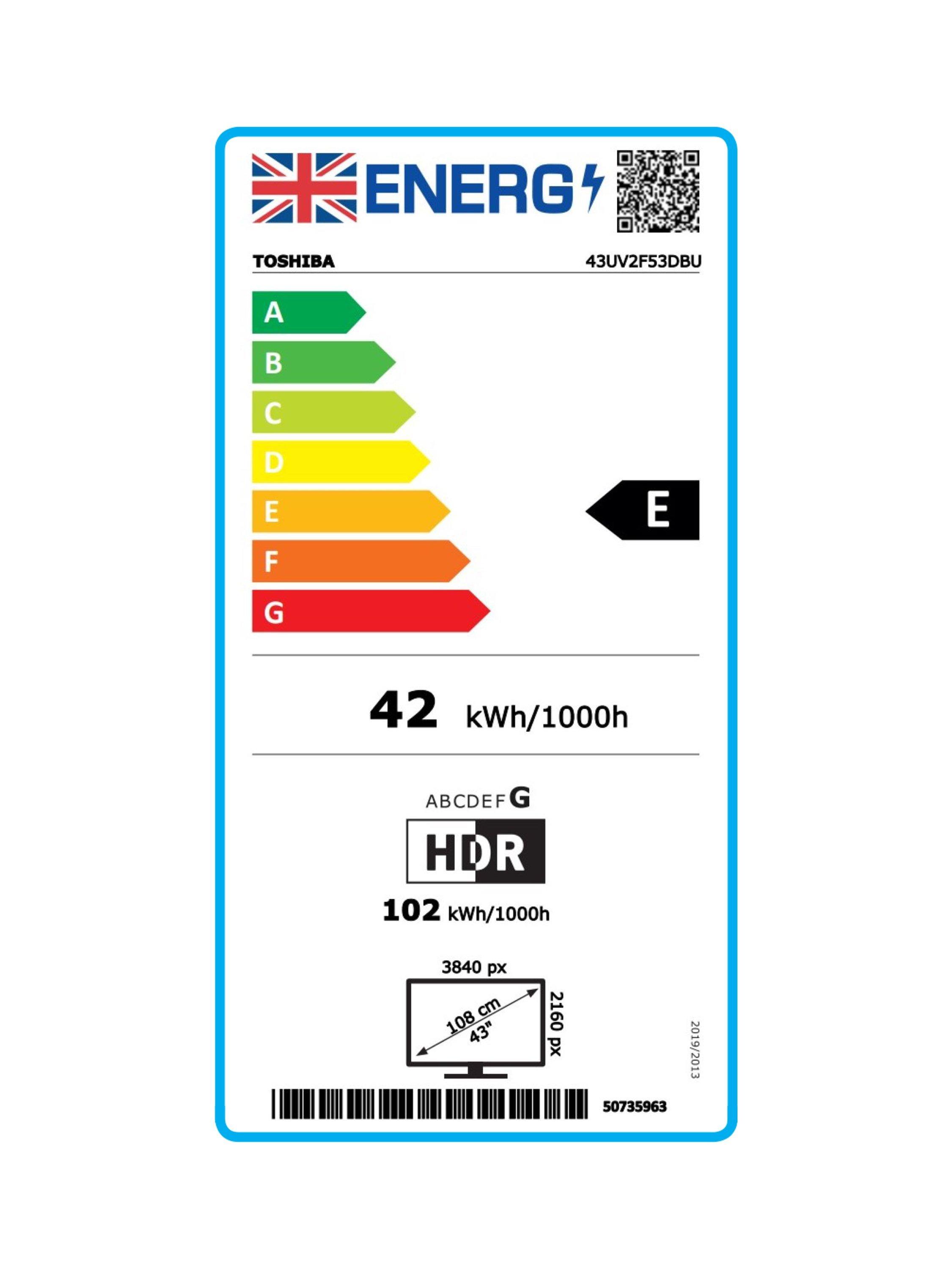 This item is rated G for energy efficiency on a scale from A (most efficient) to G (least efficient).