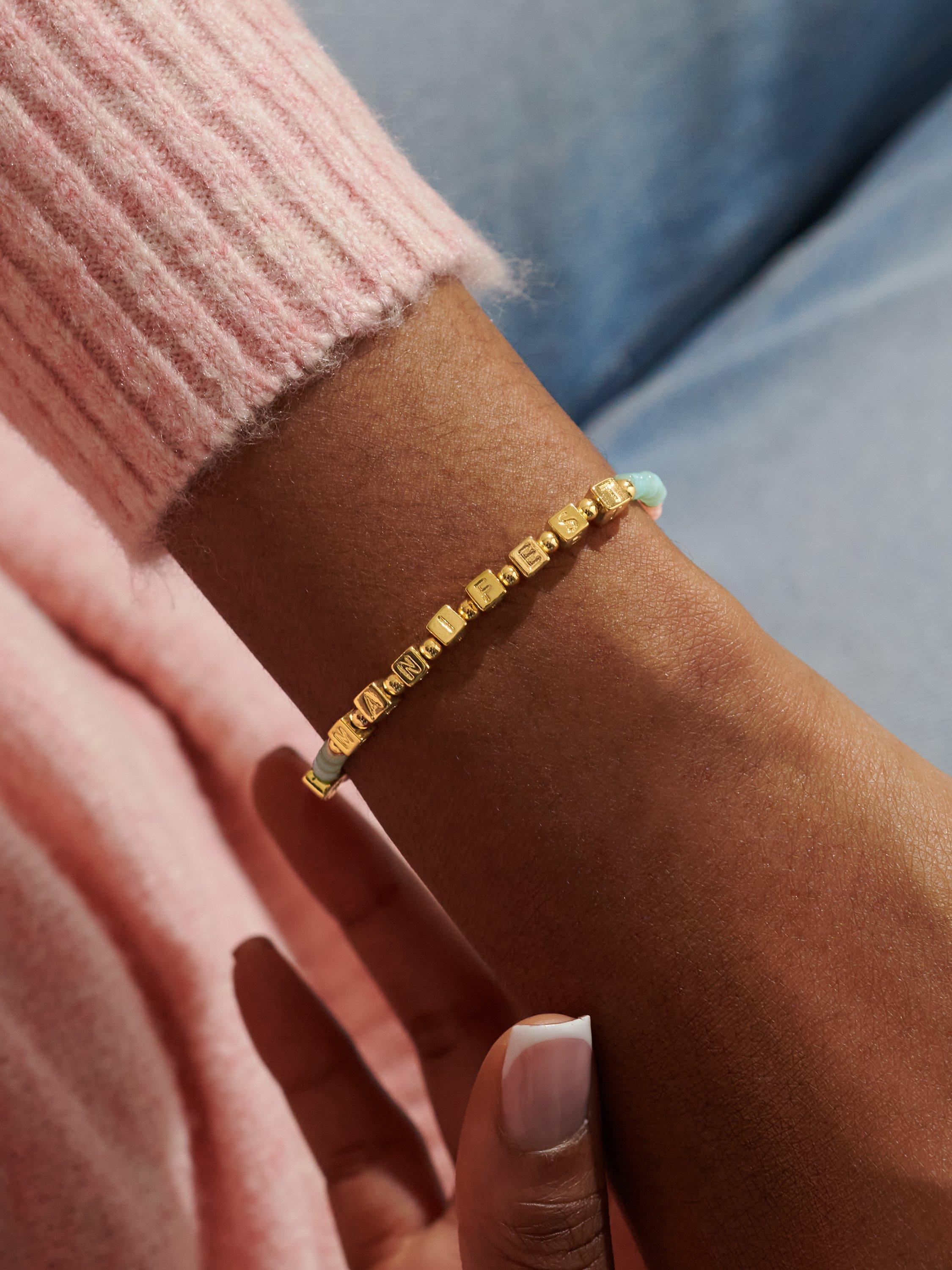Product image 3 of 6, which shows Joma Jewellery Happy Little Moments Collection Manifest Beaded Bracelet, Gold/Multi