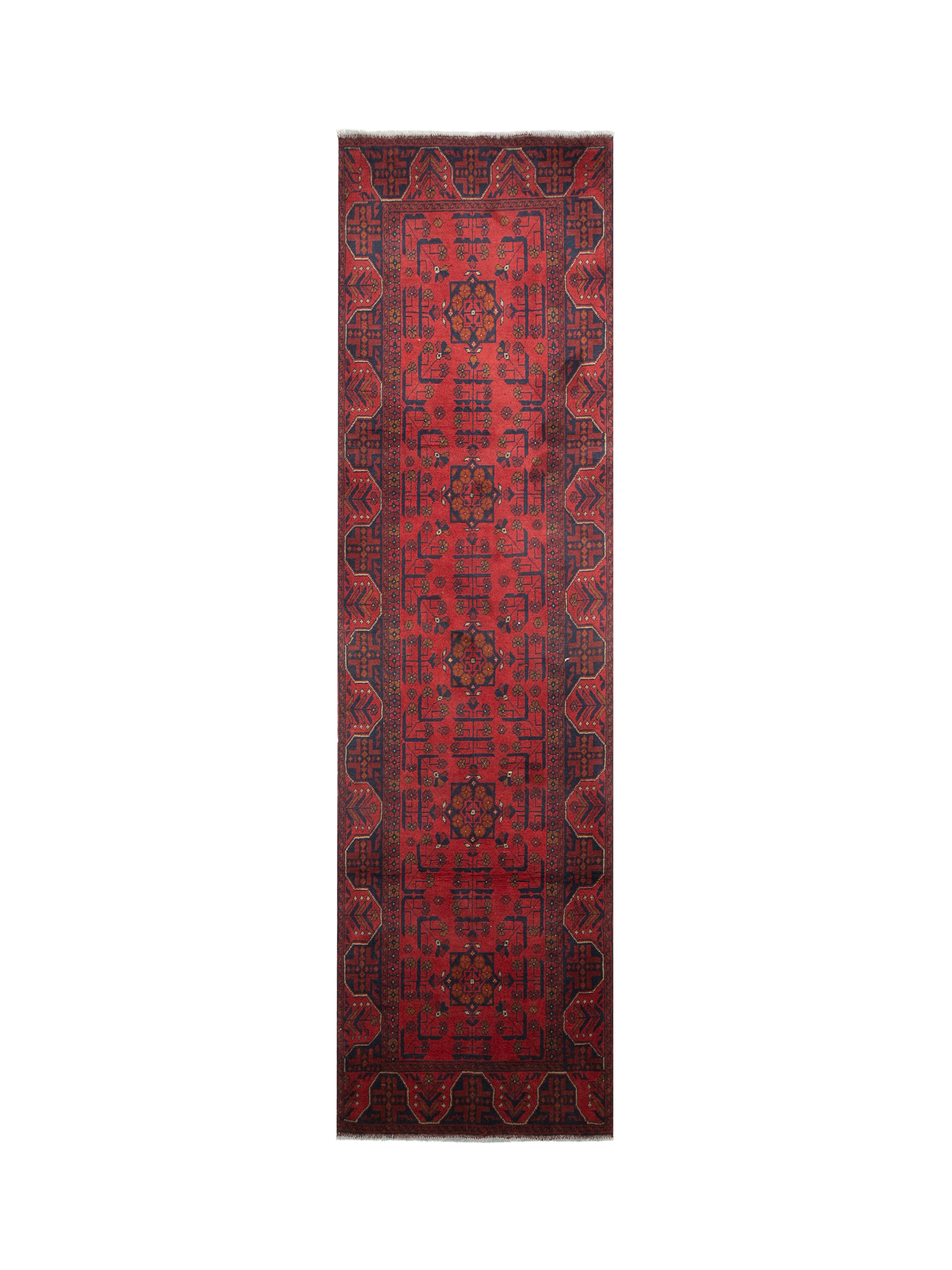 Gooch Oriental Khal Mohammadi Pure Wool Runner Rug, Red, L289 x W80 cm