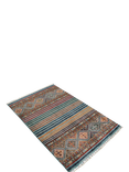 Gooch Oriental Khurjeen Hand Knotted Wool Rug, L159 x W103cm, Blue