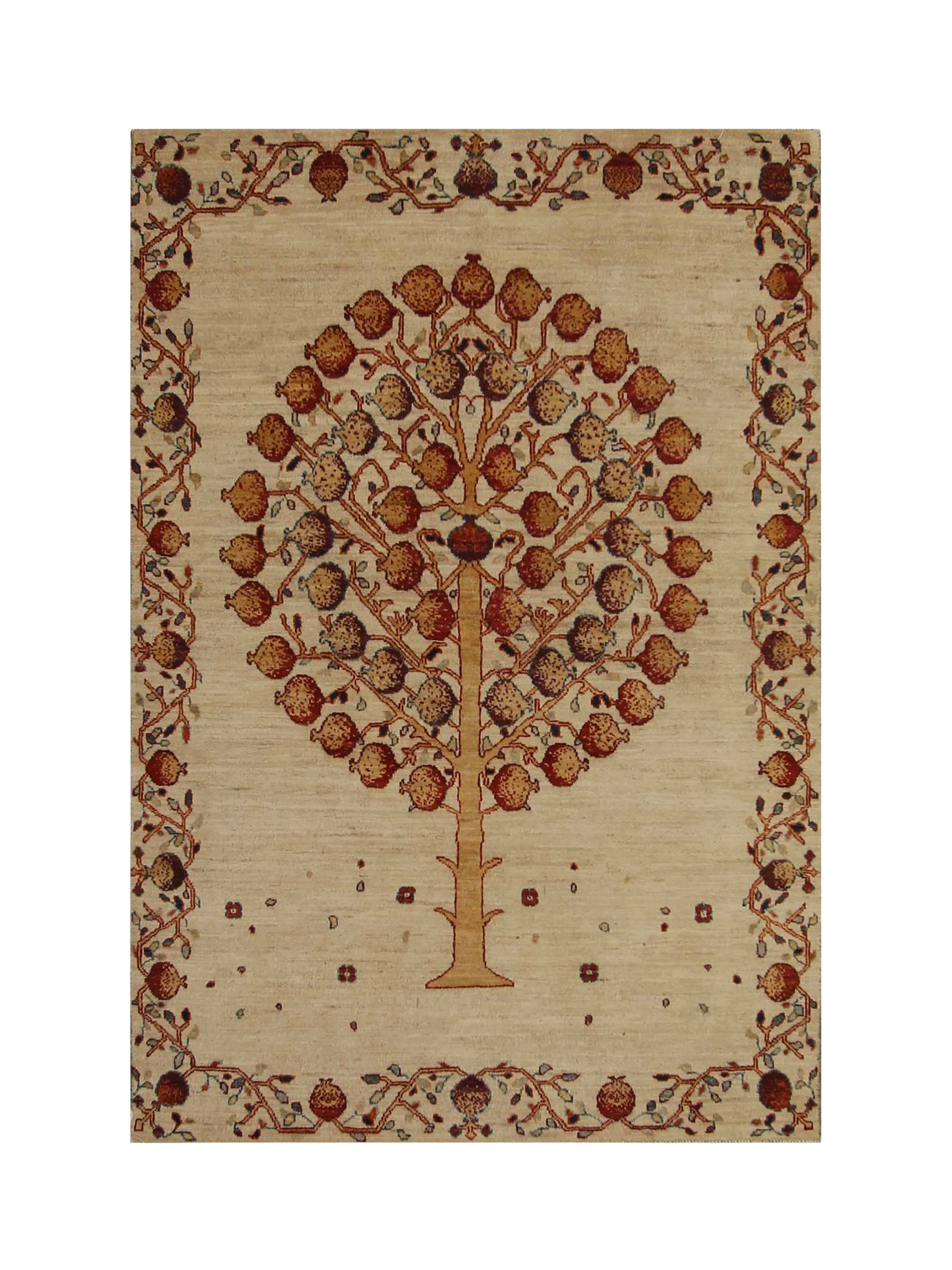 Gooch Oriental Pictorial Rug, Natural, L178 x W123 cm