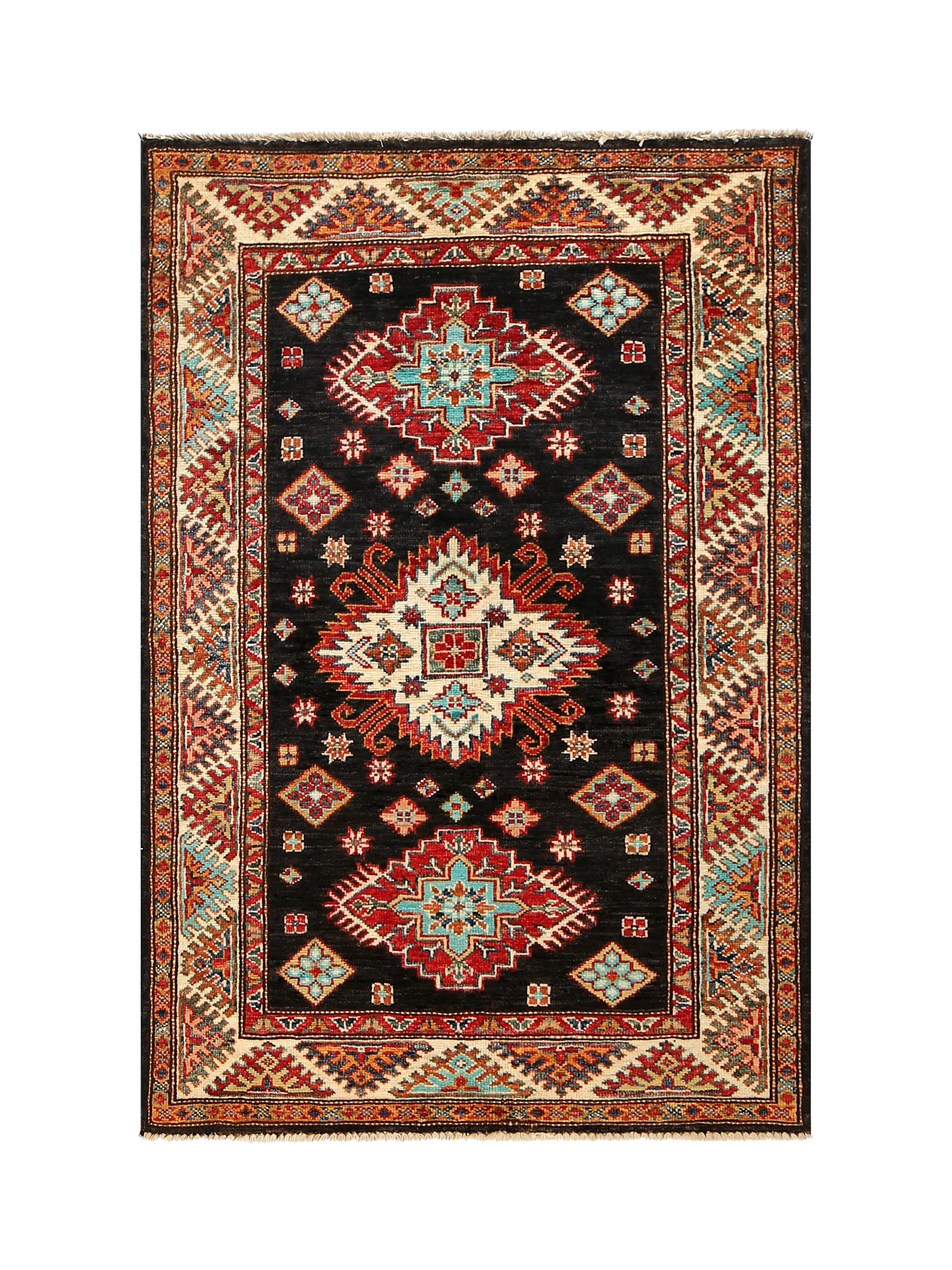 Gooch Oriental Supreme Kazak Rug, Black, L90 x W59 cm