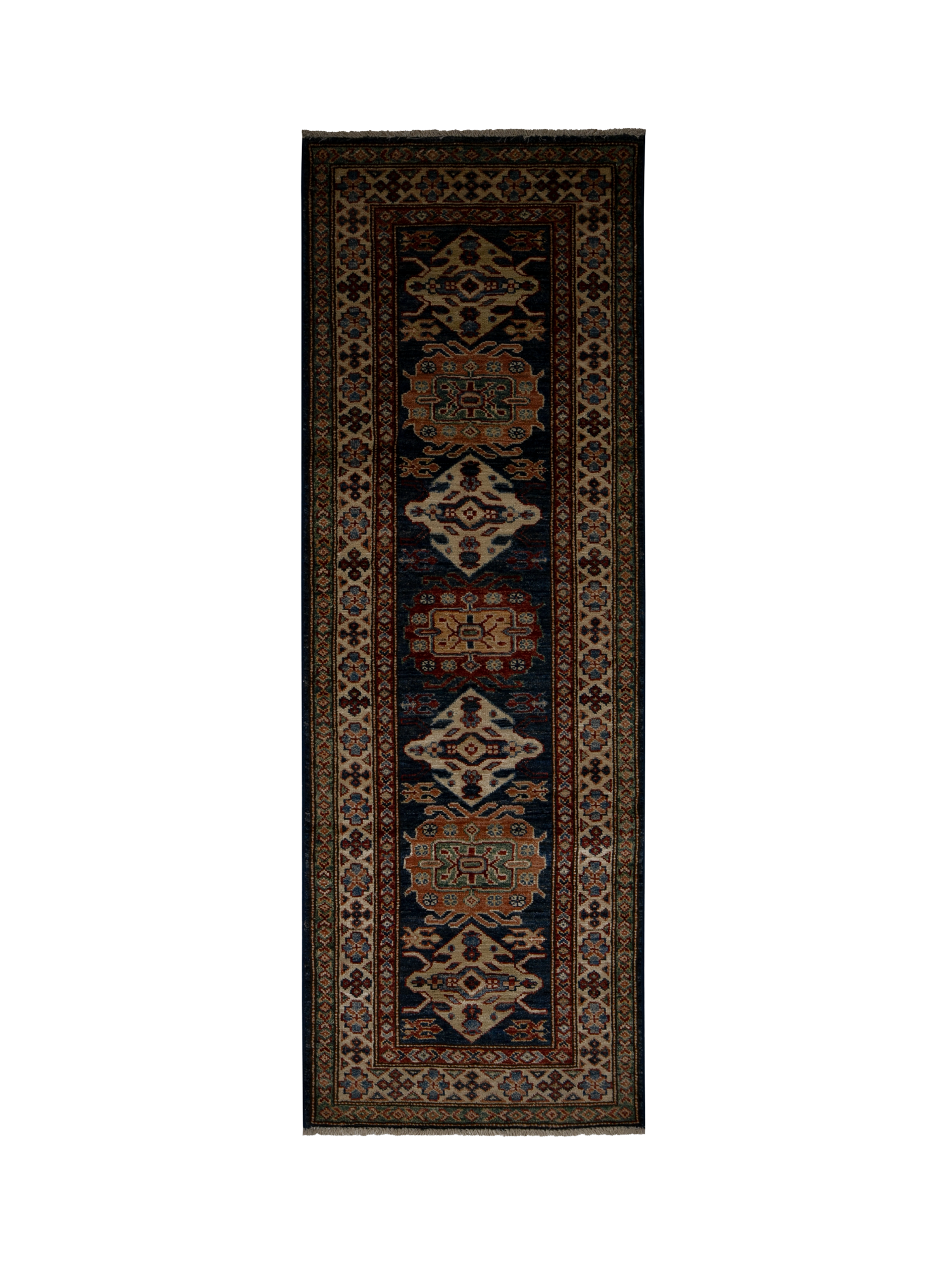 Gooch Oriental Supreme Kazak Runner Rug, Blue, L178 x W62 cm